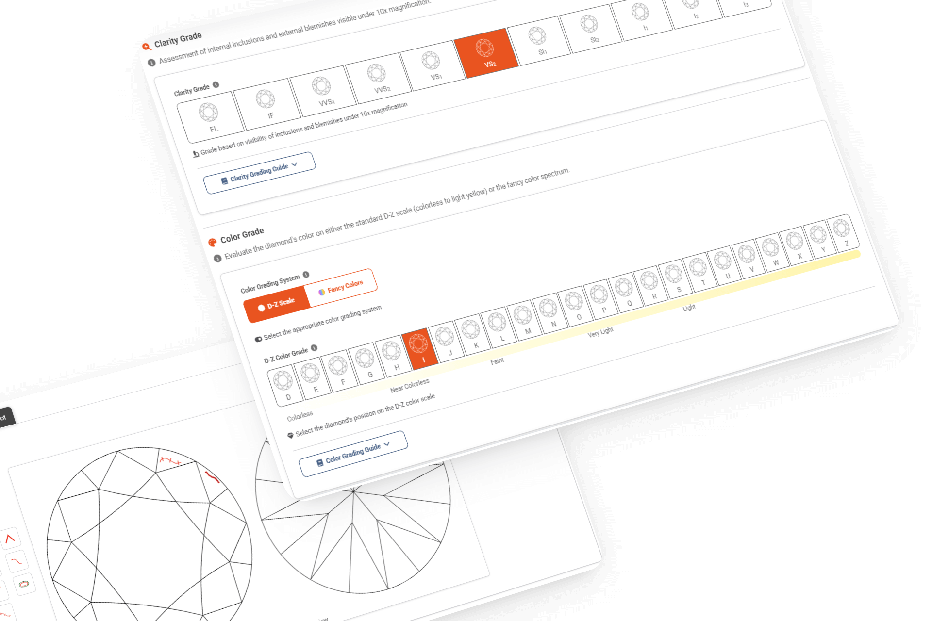 AppraisePoint interface showing diamond grading tools